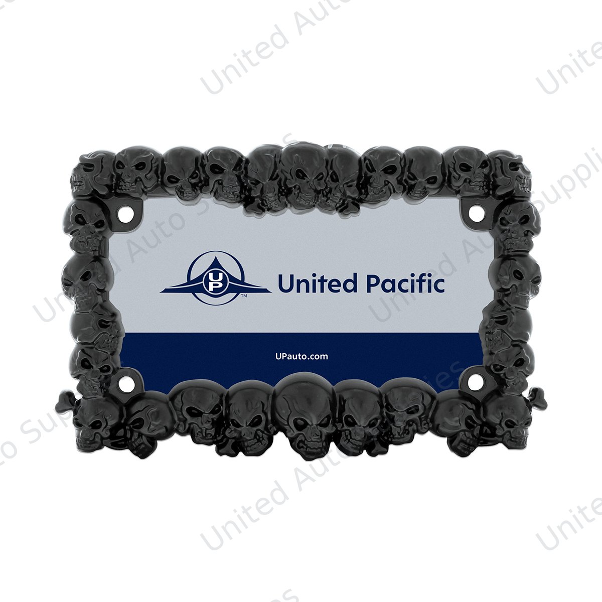 Skull Motorcycle License Plate Frame - Black