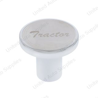 Aluminum Screw-On Air Valve Knob With Stainless Tractor Plaque - Chrome