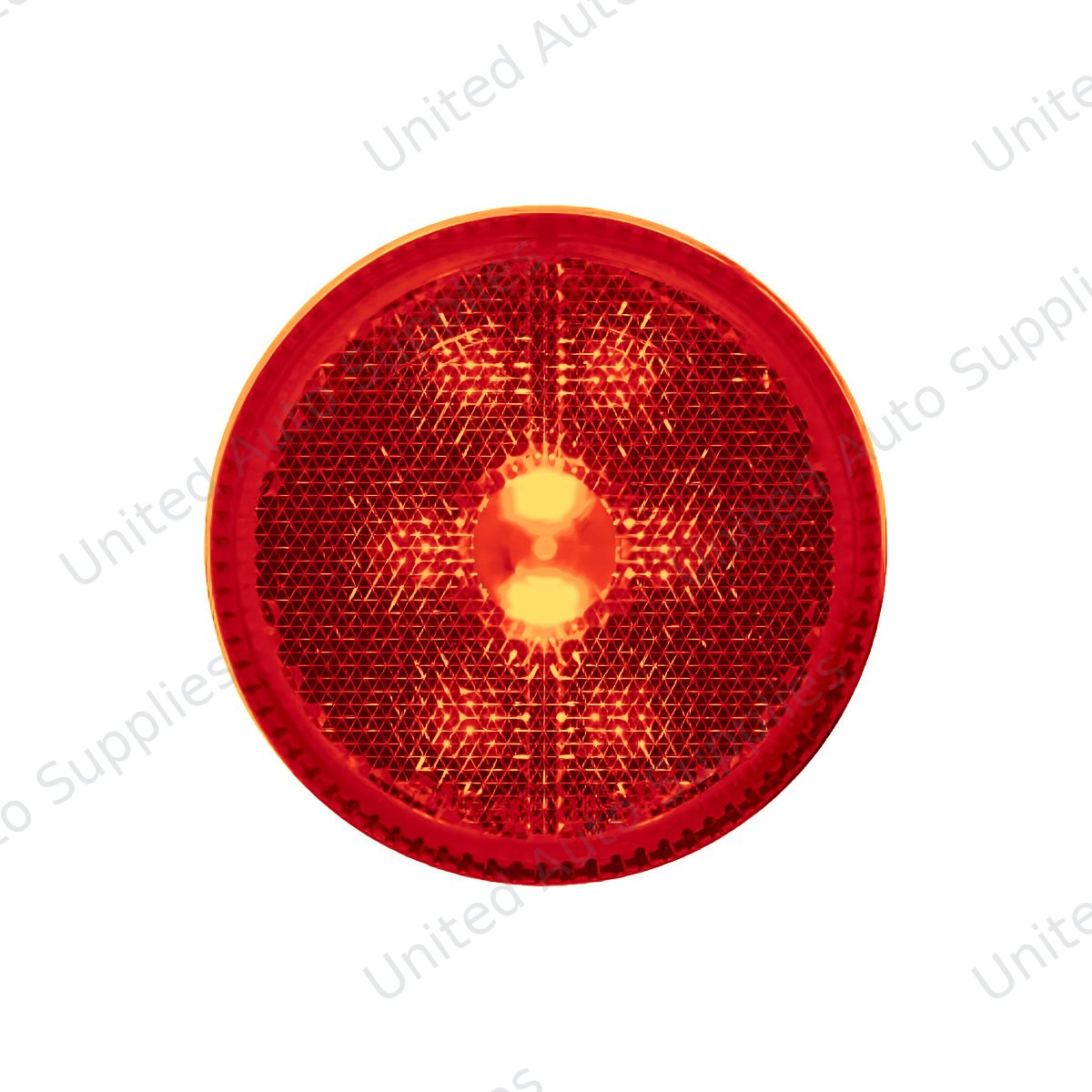 8 LED 2.5" Round Reflectorize Light (Clearance/Marker) - Red LED/Red Lens (Bulk)
