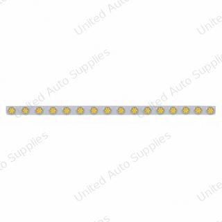 79-1/2" SS Bumper Light Bracket With 16X 7 LED 2" Reflector Lights & Bezels -Amber LED & Lens