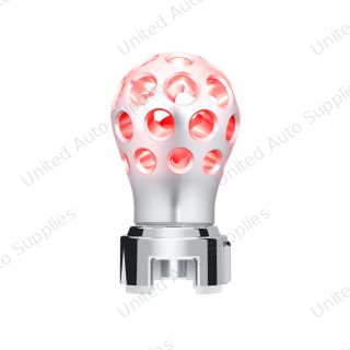 Thread-On Annodized Phoenix Ball Gearshift Knob With LED 13/15/18 Speed Adapter-Red LED