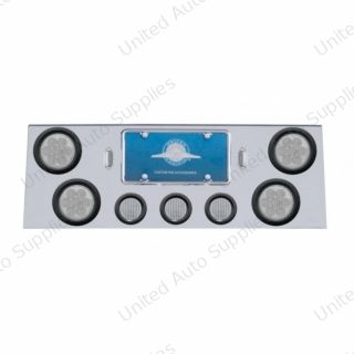 SS Rear Center Panel With 4X 7 LED 4" Reflector Lights & 3X 13 LED 2.5" Lights -Red LED/Clear Lens