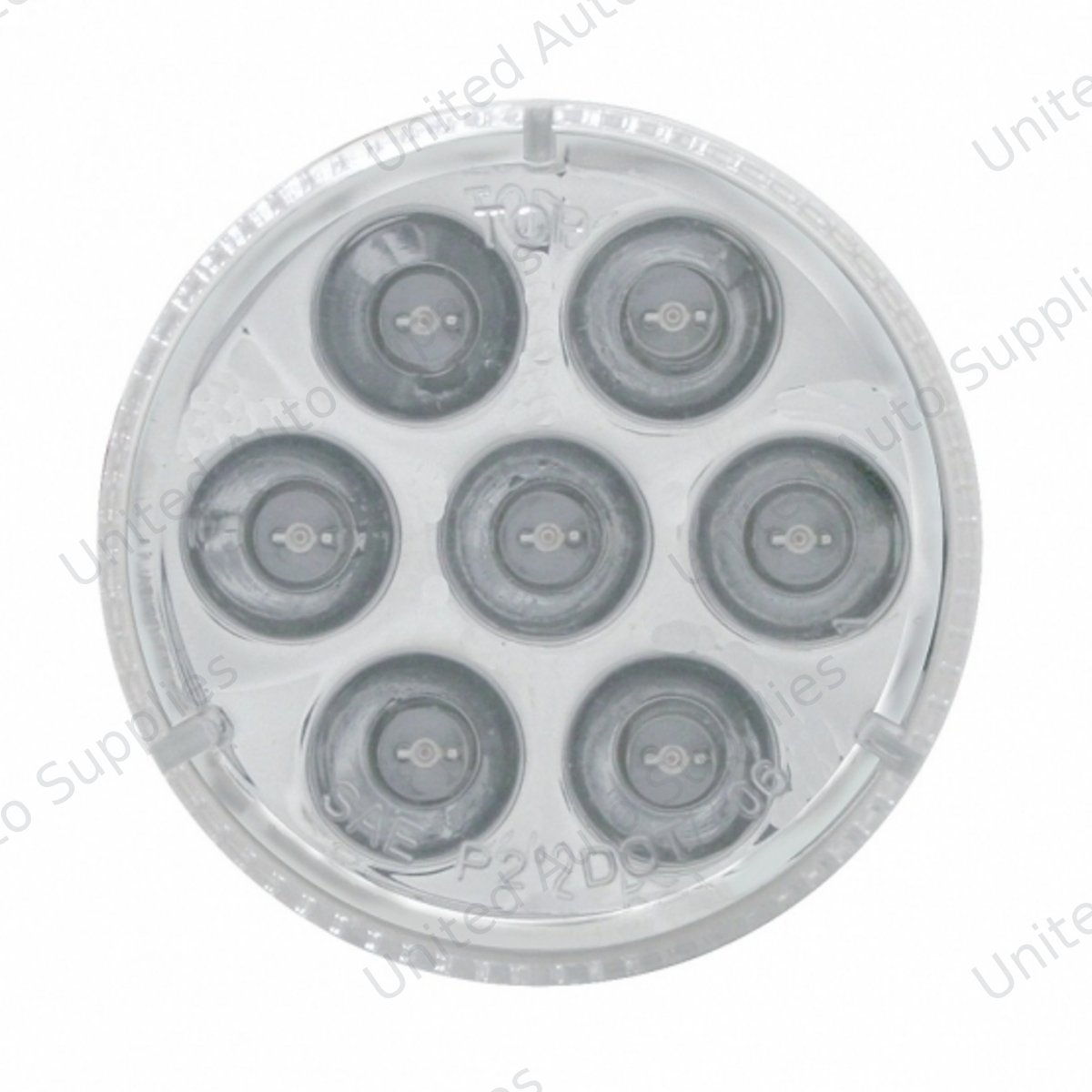 7 LED 2" Round Light (Clearance/Marker) - Red LED/Clear Lens