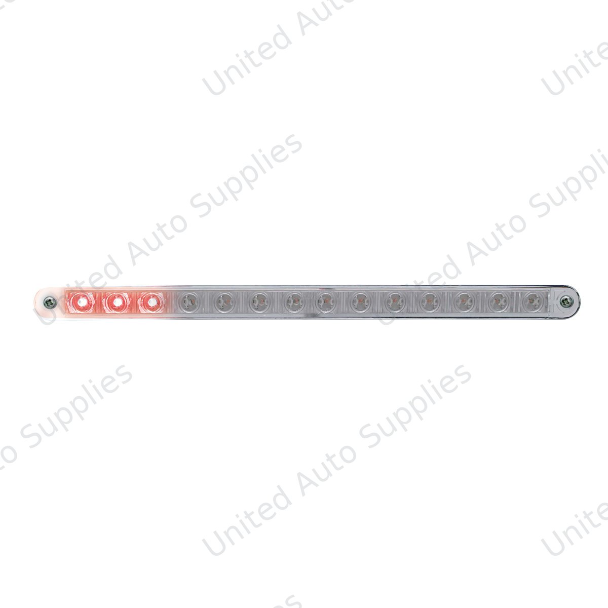 14 LED 12" Sequential Light Bar With Bezel - Red LED/Clear Lens