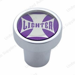 Cigarette Lighter Knob - Purple Maltese Cross Sticker