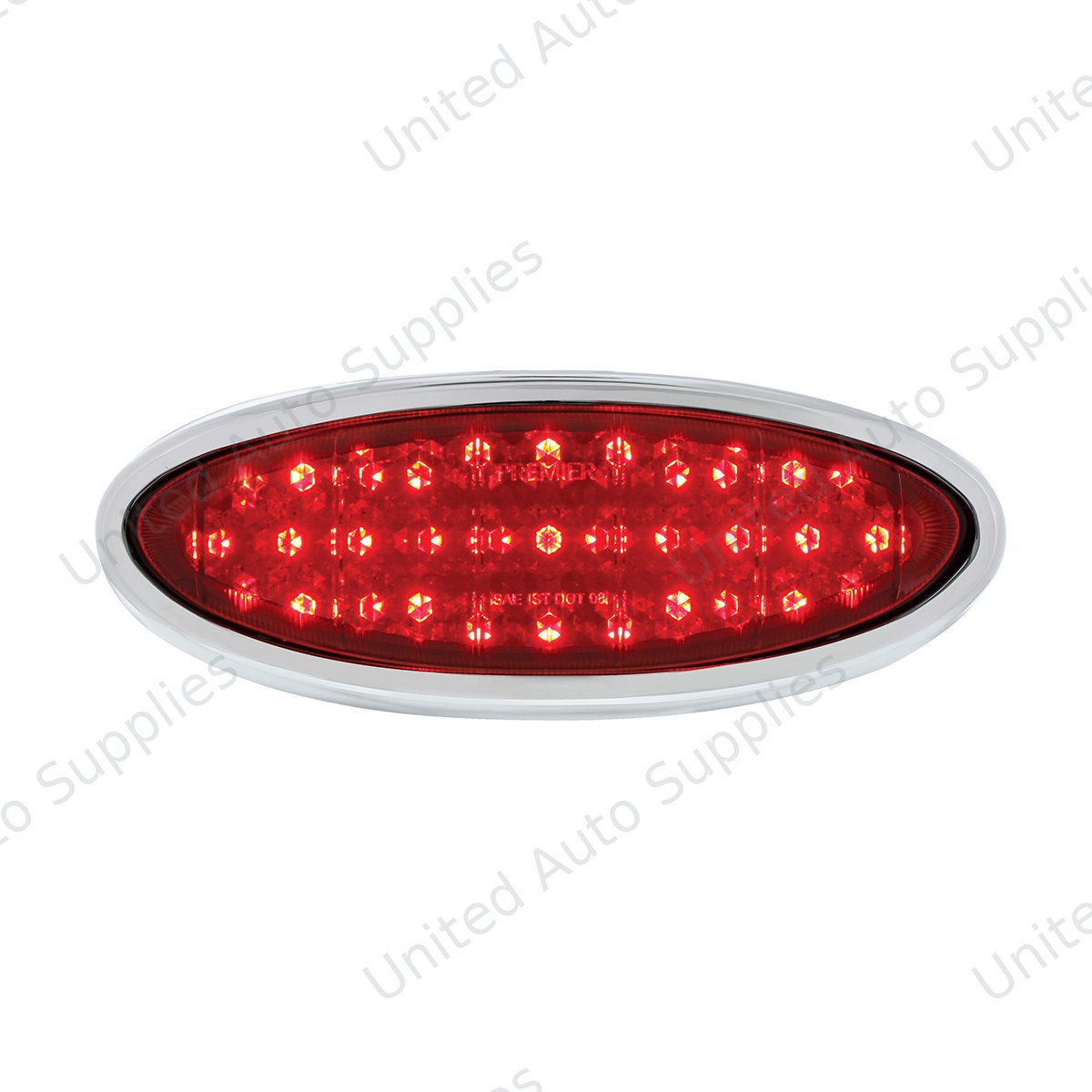 33 LED Tail Light Assembly With Chrome Bezel For 1949-50 Ford Car