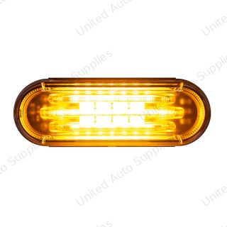 Saber 32 LED 6" Oval Turn Signal Light-Amber LED/Clear Lens
