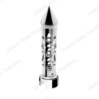 Brooklyn Spike Gearshift Knob With 13/15/18 Speed Adapter - Chrome/Vertical