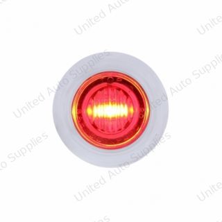 3 LED Dual Function 3/4" Mini Light With Bezel (Clearance/Marker) - Red LED/Clear Lens