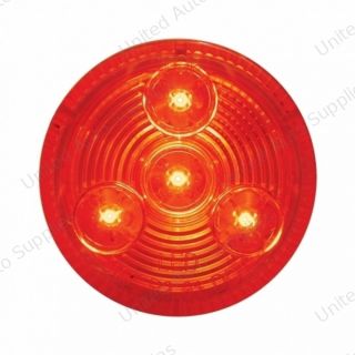 4 LED 2.5" Round Low Profile Light (Clearance/Marker) - Red LED/Red Lens (Bulk)