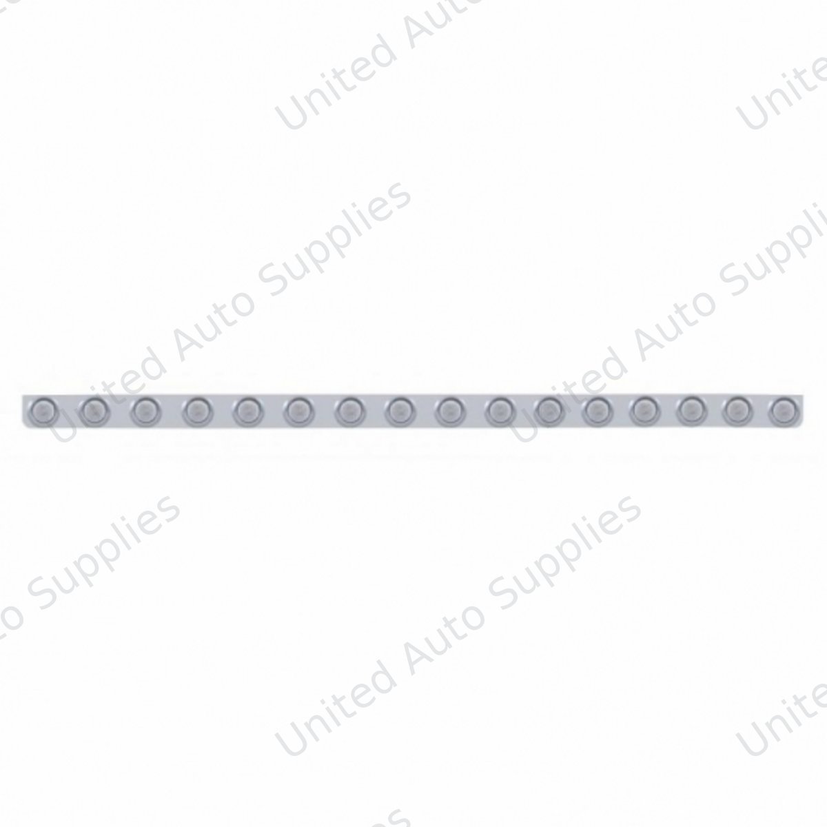 79-1/2" Stainless Bumper Light Bracket With 16X 9 LED 2" Lights & Visors - Amber LED/Clear Lens