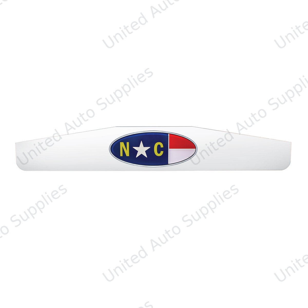4" X 24" Chrome Bottom Mud Flap Weight With Oval North Carolina Flag Emblem