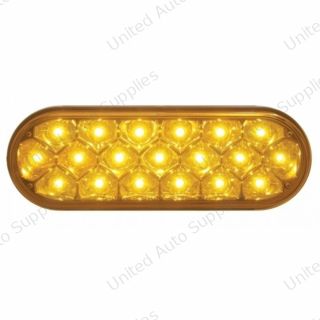19 LED 6" Oval Reflector Turn Signal Light - Amber LED/Amber Lens