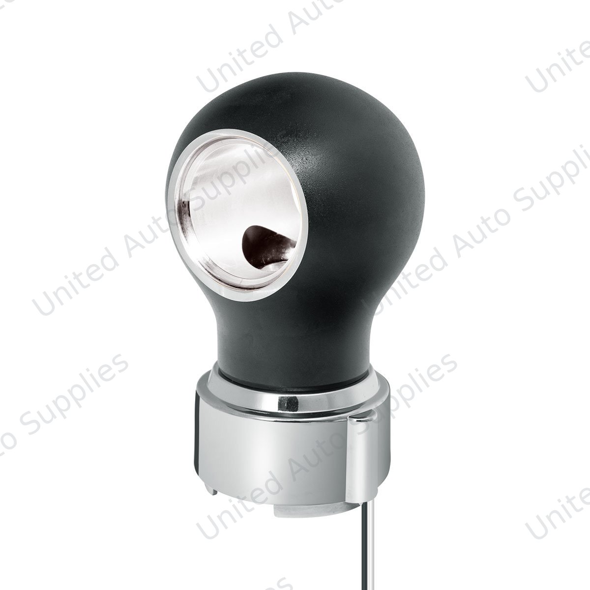 Thread-On Matte Black Charlotte Gearshift Knob With LED 9/10 Speed Adapter-White LED
