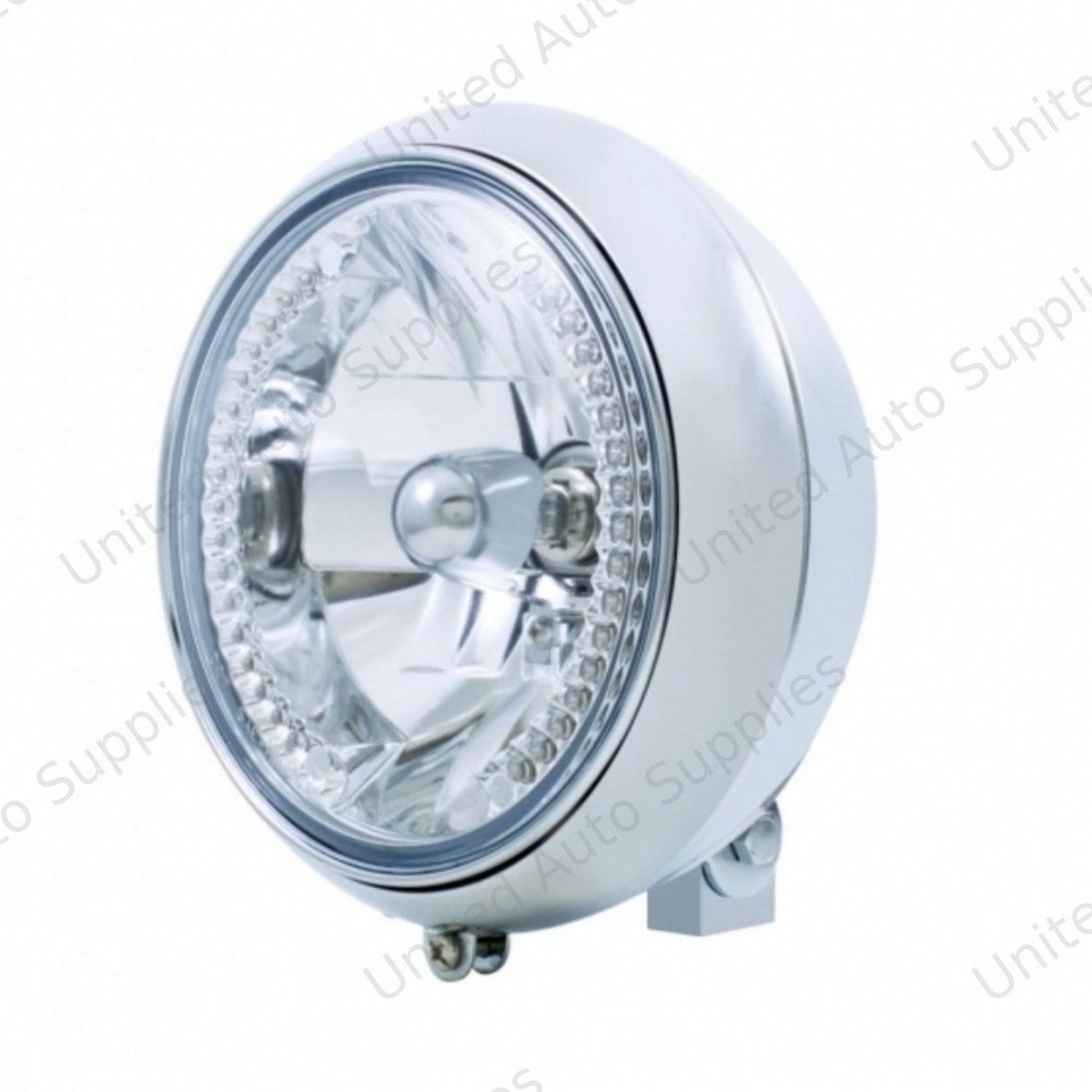 7" Motorcycle Headlight With 34 Amber LED Bulb