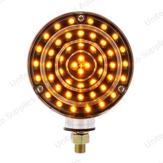 88 LED Single Stud Double Face Turn Signal Light - Amber & Red LED/Clear Lens