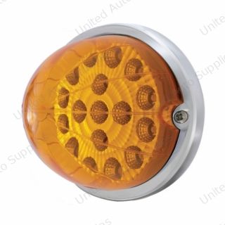 17 LED Watermelon Clear Reflector Flush Mount Kit - Amber LED/Amber Lens