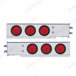 2" Bolt Pattern Stainless Spring Loaded Light Bar With 6X 4" Lights & Grommets (Pair)