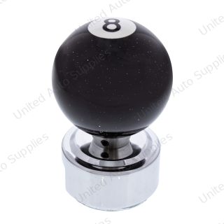 Number 8 Pool Ball Gearshift Knob With Glitter For 13/15/18 Speed Eaton Style Shifters