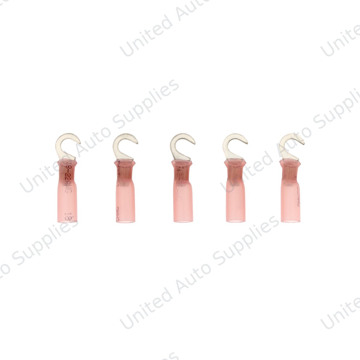 22-18 AWG #10 Stud CS Heat Shrink Hook Terminal - Red (5-Pack)