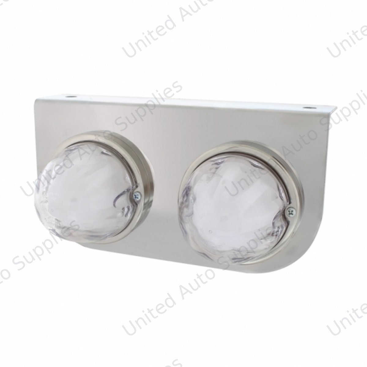 Stainless Light Bracket With 2X 9 LED Dual Function Watermelon GloLight - Red LED/Clear Lens