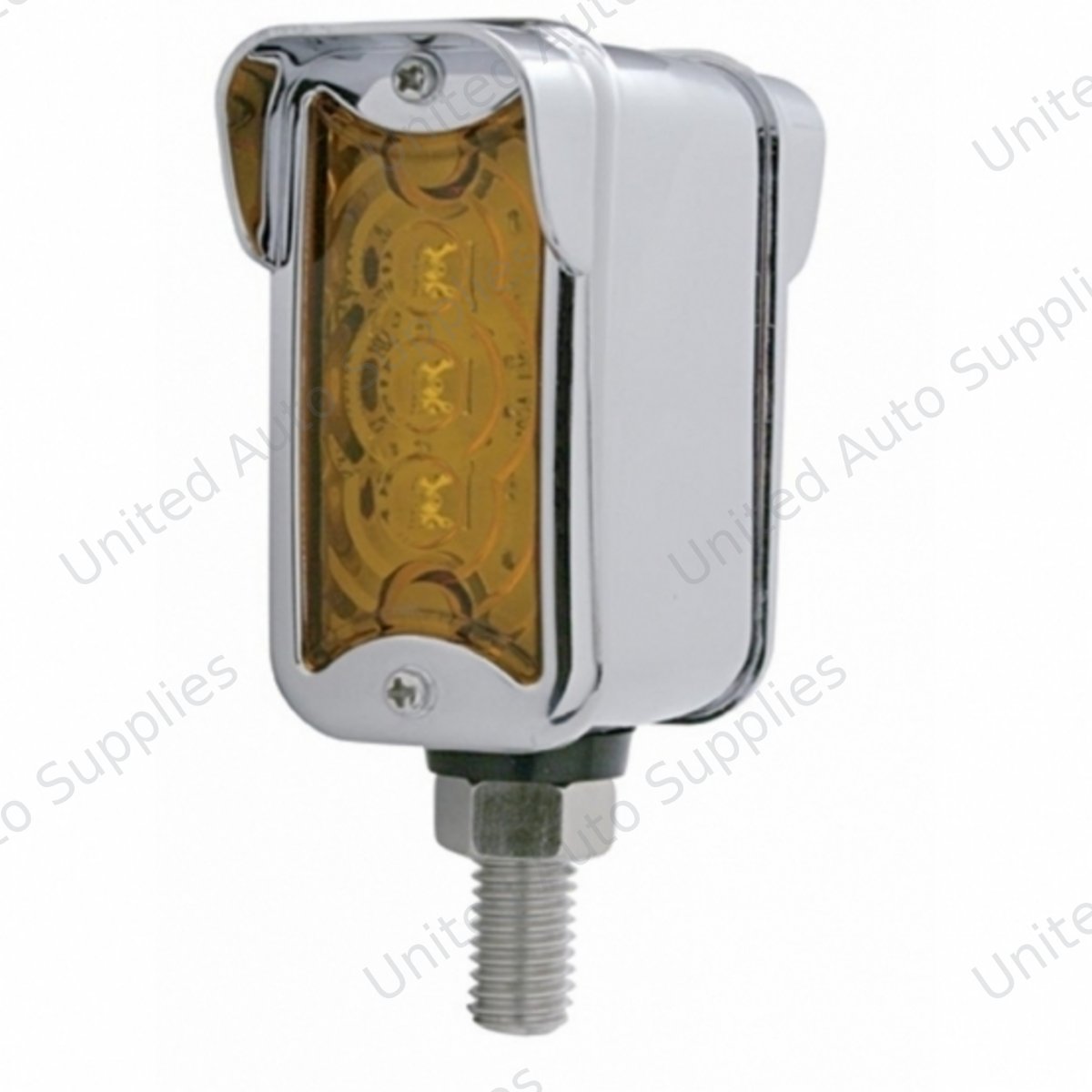 3 LED Single Function Double Face Light W/Visor - Vertical Mount - Amber & Red LED/Amber & Red Lens