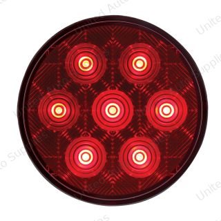 7 LED 4" Round Competition Series Light (Stop, Turn & Tail) - Red LED/Red Lens