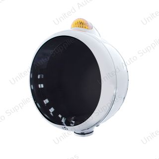 Stainless Steel Guide 682-C Headlight No Bulb With Dual Mode LED Signal - Amber Lens