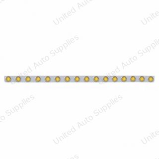 79-1/2" SS Bumper Light Bracket With 16X 9 LED 2" Beehive Lights & Visors -Amber LED & Lens