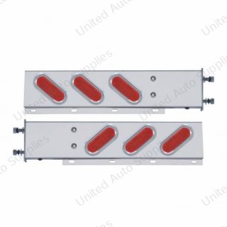 3-3/4" Bolt Pattern Stainless Spring Loaded Light Bar With 6 Oval 12 LED Lights (Pair)