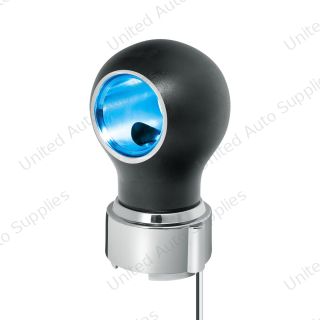 Thread-On Matte Black Charlotte Gearshift Knob With LED 9/10 Speed Adapter-Blue LED
