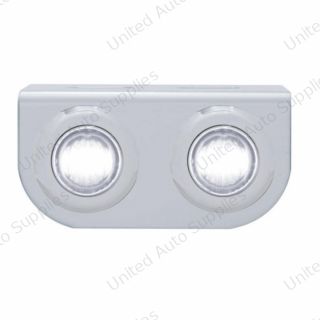 Stainless Light Bracket With 2X 3 LED 3/4" Mini Lights - White LED/Clear Lens