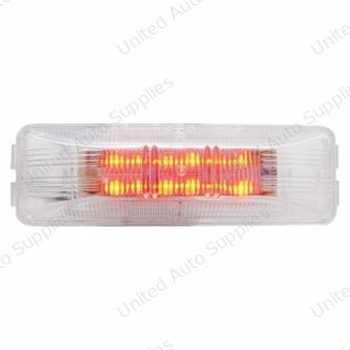 12 LED Rectangular Light (Clearance/Marker) - Red LED/Clear Lens