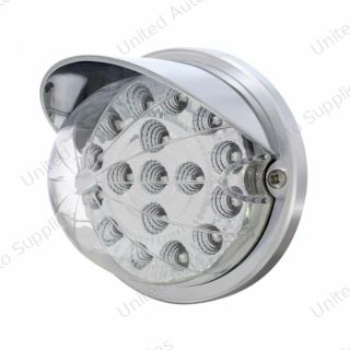 17 LED Watermelon Clear Reflector Flush Mount Kit With Visor - Red LED/Clear Lens