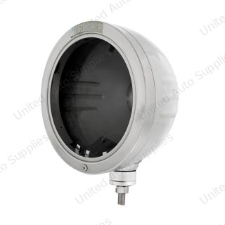 Stainless Steel Bullet Embossed Stripe Headlight No Bulb With LED Signal - Clear Lens