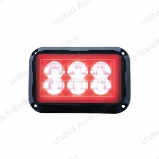 6 High Power LED Rectangular Warning Light - Red LED (Bulk)