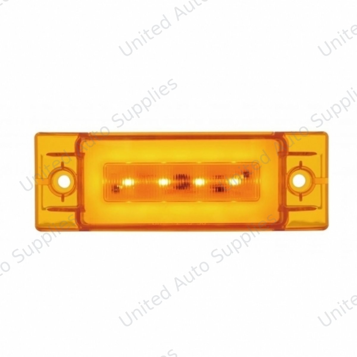 GloLight 16 LED Rectangular Clearance/Marker Light - Amber LED/Amber Lens