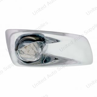 Fog Light Cover With 19 LED Watermelon Light & Visor For 2007-17 KW T660 (Passenger) - Amber LED/ Clear Lens