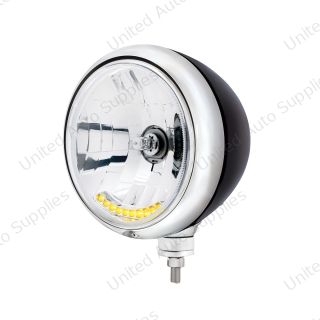 Black Guide 682-C Style Headlight H4 Bulb With 10 Amber LED