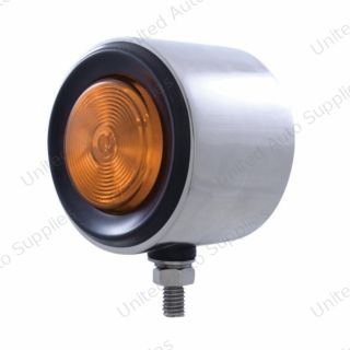 Stainless 2.5" Double Face With Lights & Grommets - Amber & Red Lens