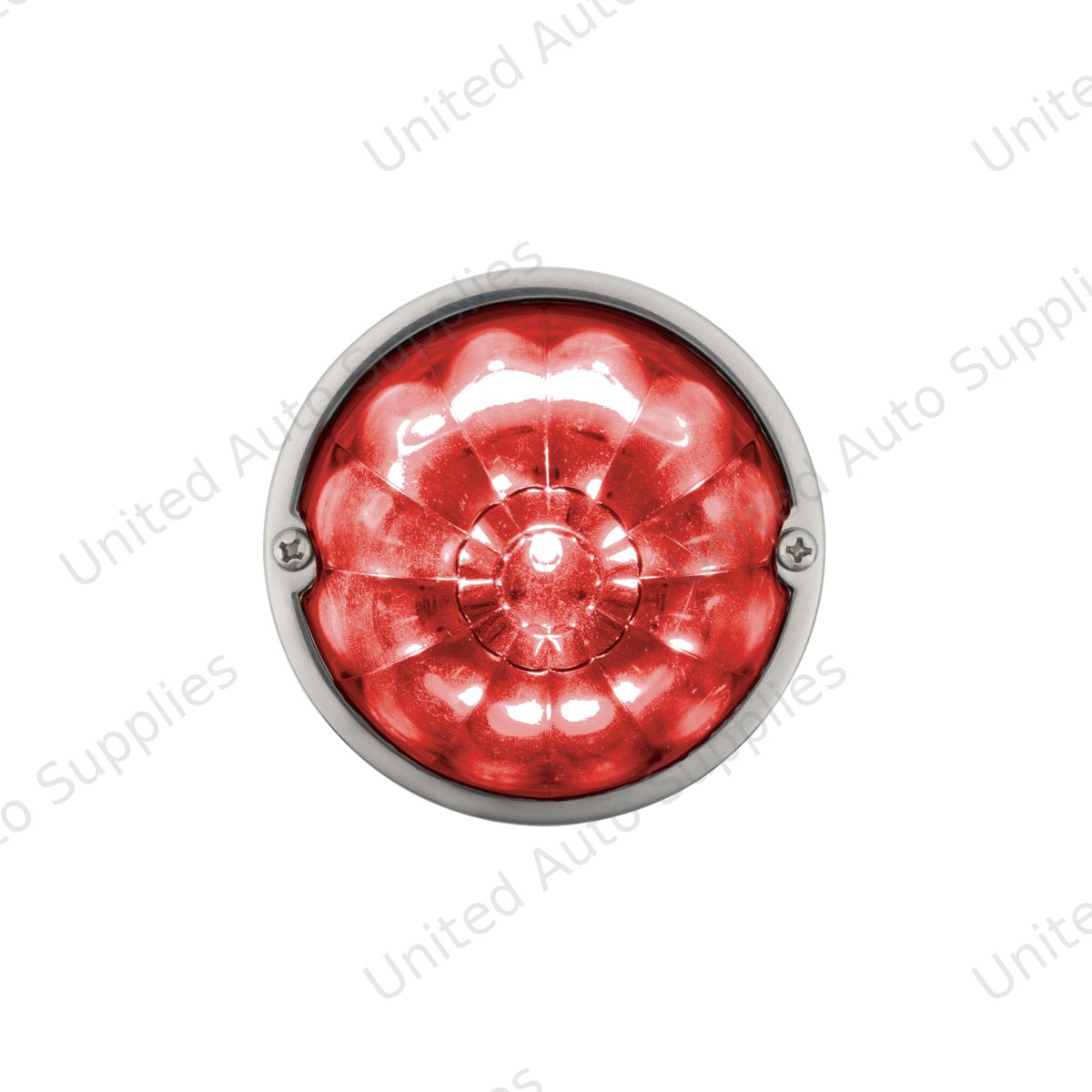 17 LED Dual Function Watermelon Flush Mount Kit - Red LED/Clear Lens