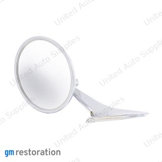 Exterior Mirror With Bow Tie Logo For 1966-72 Chevy Passenger Car - L/H