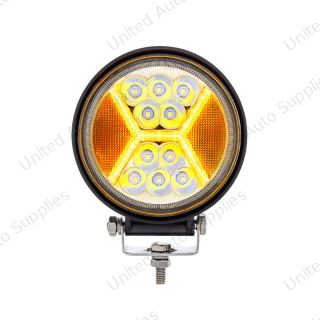 4.5" 24 High Power LED Work Light With "X" Amber Light Guide