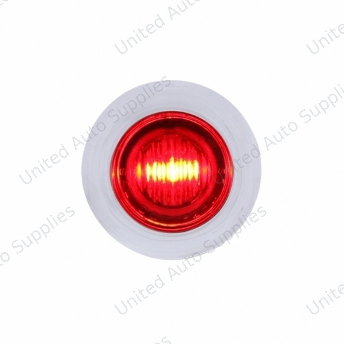 3 LED Dual Function 3/4" Mini Light With Bezel (Clearance/Marker) - Red LED/Red Lens