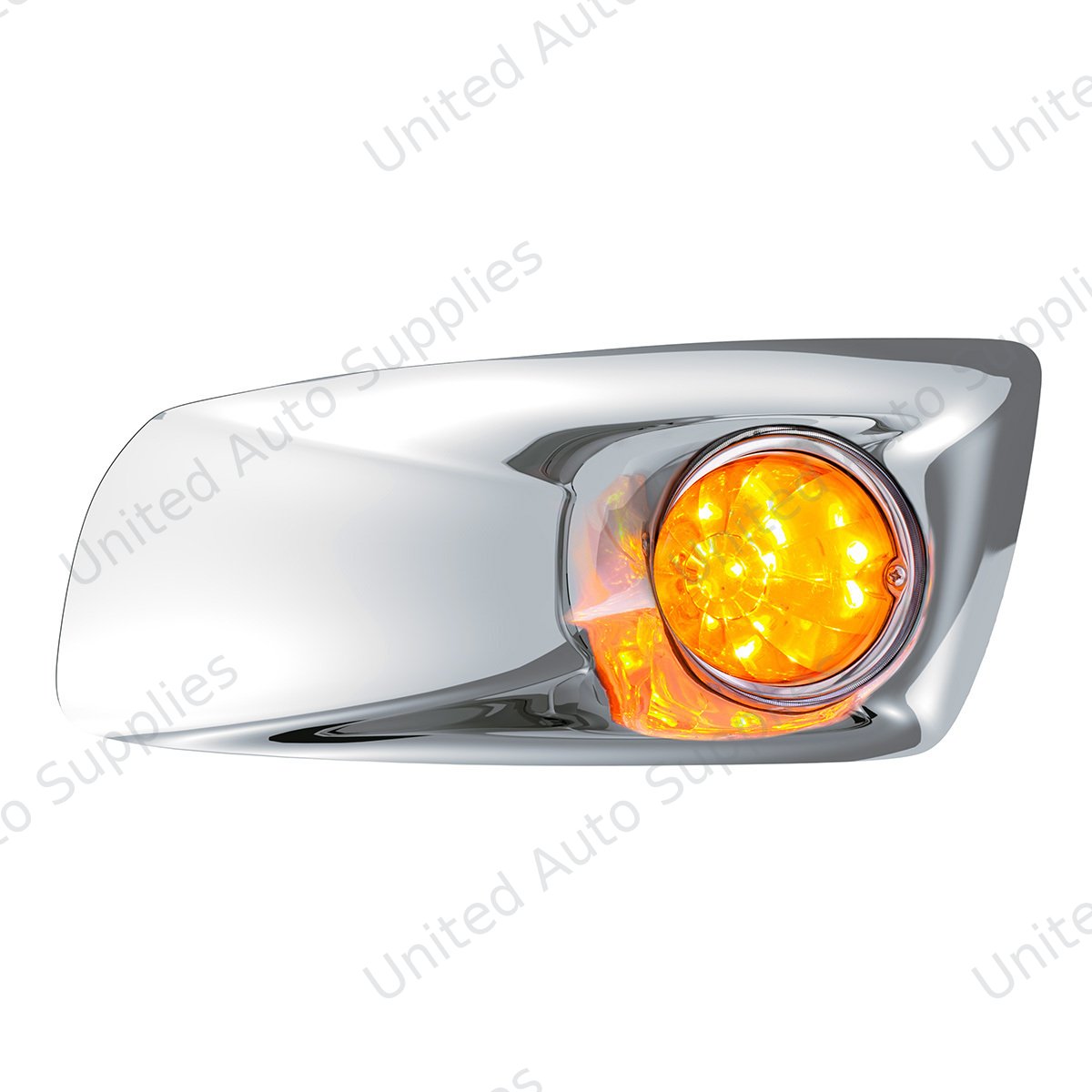 Fog Light Cover With 17 LED Watermelon Light For 2007-17 KW T660 (Driver) - Amber LED/ Amber Lens