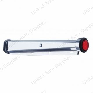 30" Heavy Duty Mud Flap Hangers With 9 LED Reflector End Cap & Grommet - Red LED/Red Lens (Pair)