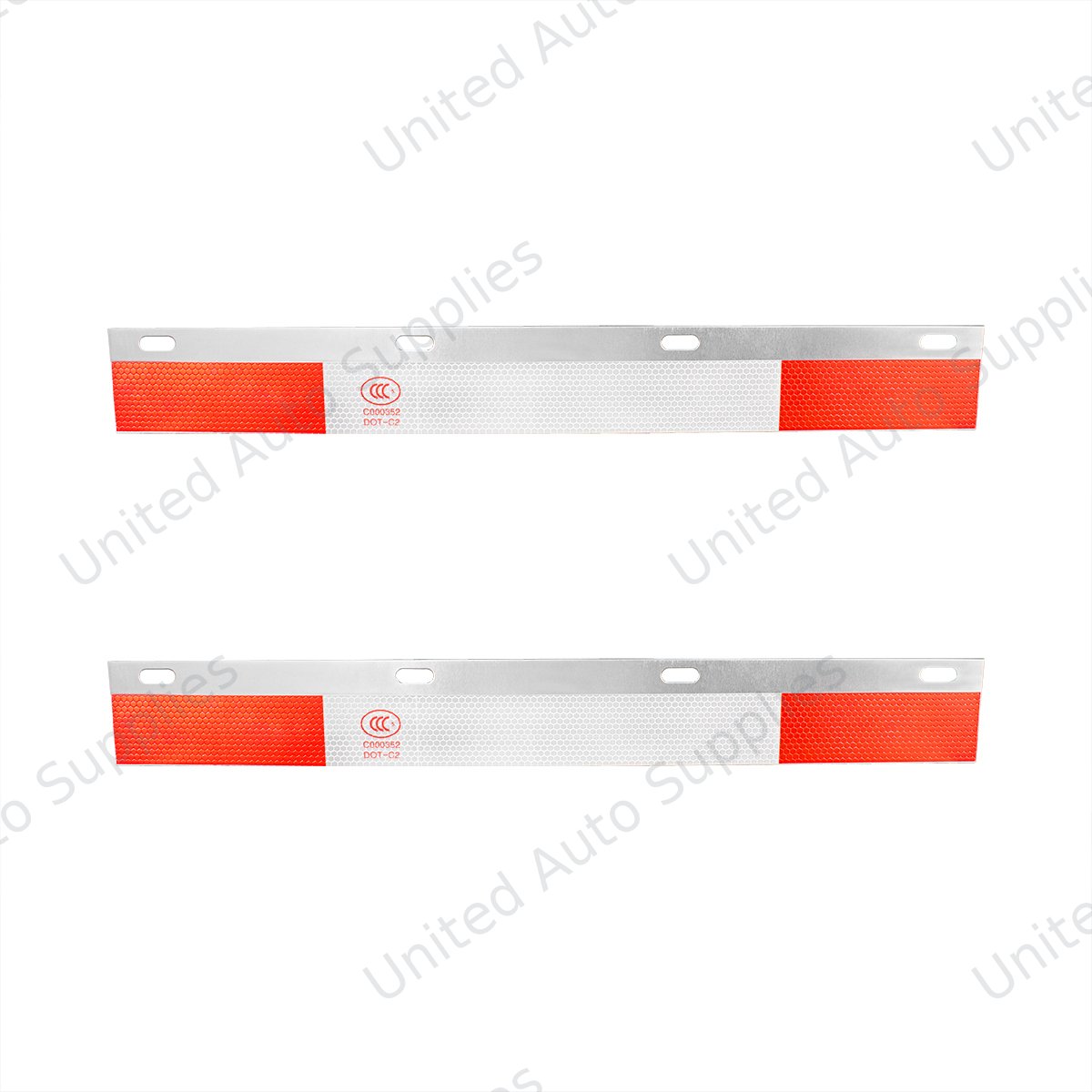 Aluminum Straight Conspicuity Reflector Top Flap Plate (Pair)