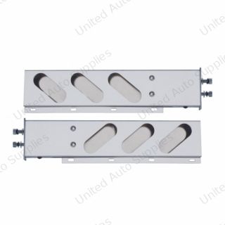 2.5" Bolt Pattern Chrome Spring Loaded Light Bar With 6X Oval Light Cutouts (Pair)