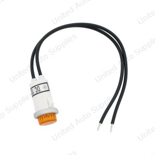 16 Amp 12V Amber Warning Light w/ 1/2" Panel Mount and Leads 1 Pc.