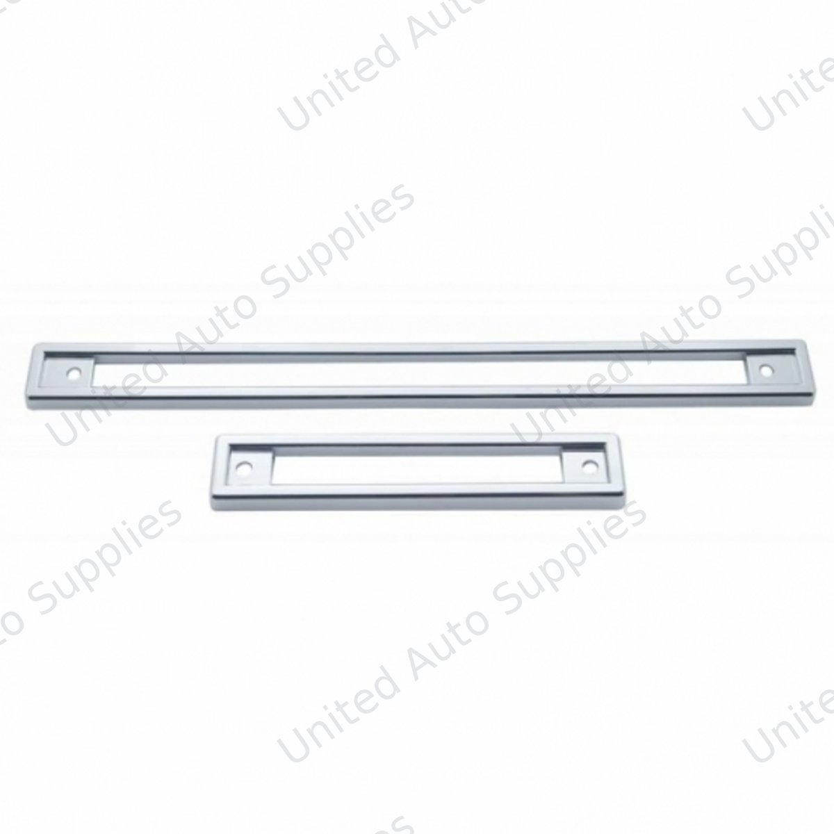 Chrome Plastic Warning Light Panel Bezel 2 Piece Set For 1991-2000 Peterbilt 379/378/377